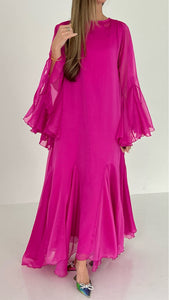 Fuchsia Chiffon Caftan