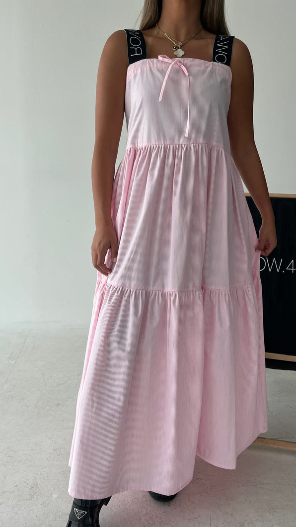 STRIPE PINK LOGO DRESS